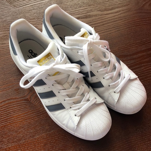 Adidas Superstar Shoes White & Grey - Picture 1 of 3